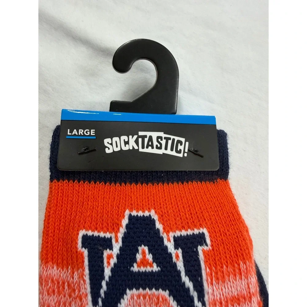Socktastic Auburn Tigers NCAA Crew Socks Mens Large Orange Navy Blue M1504R